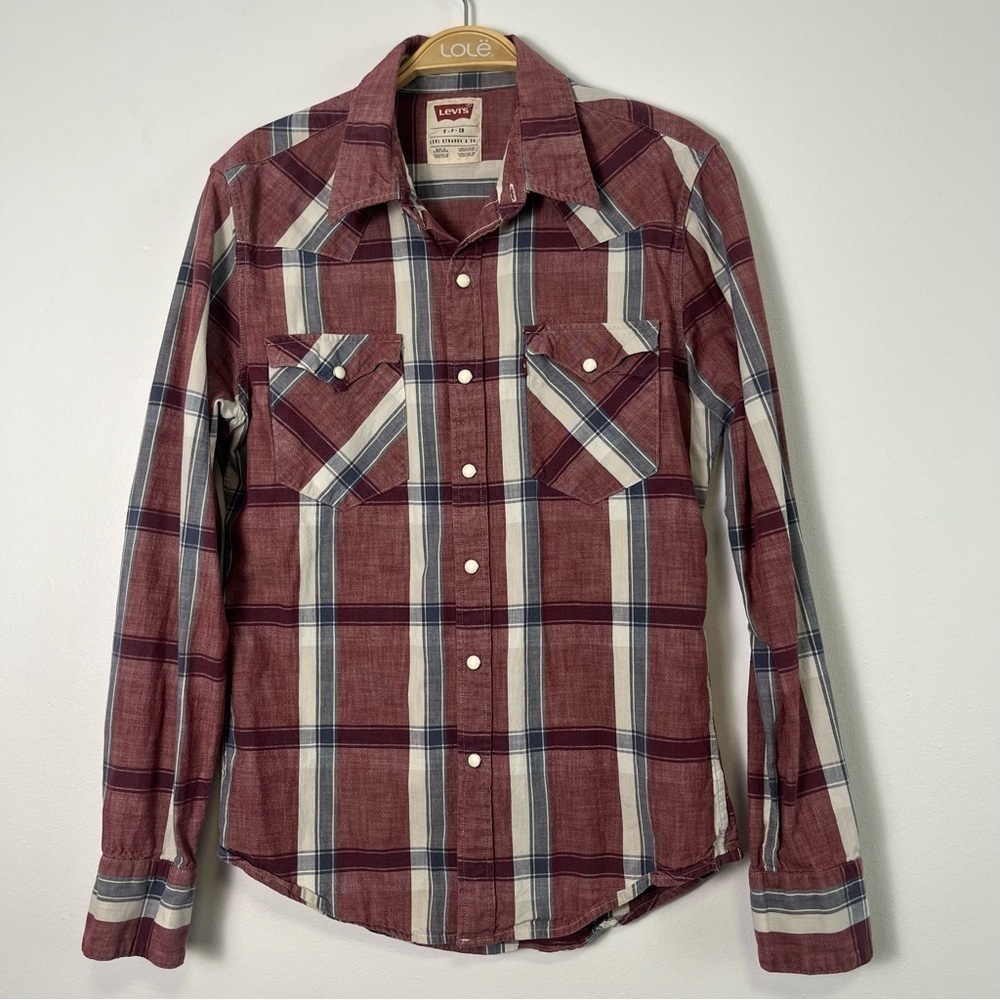 Levi’s men Plaid Western Style Snap Button Shirt